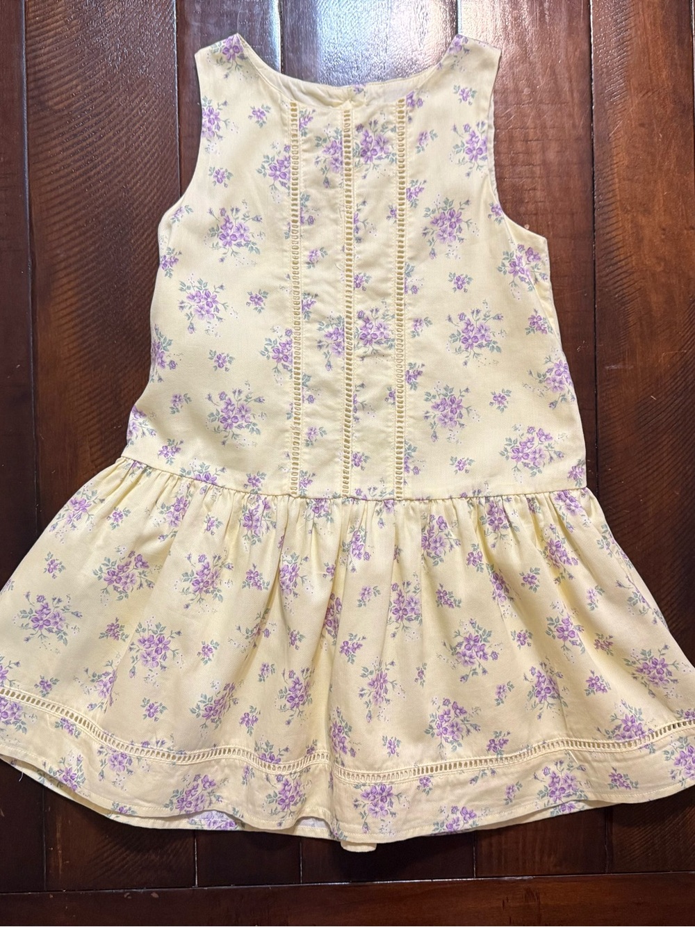 Janie and Jack Yellow Dress with Lavender Floral Print size 7